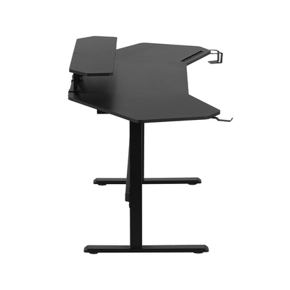 Techni Sport TS911D Gaming Desk with Shelves & Accessory Holder, Black