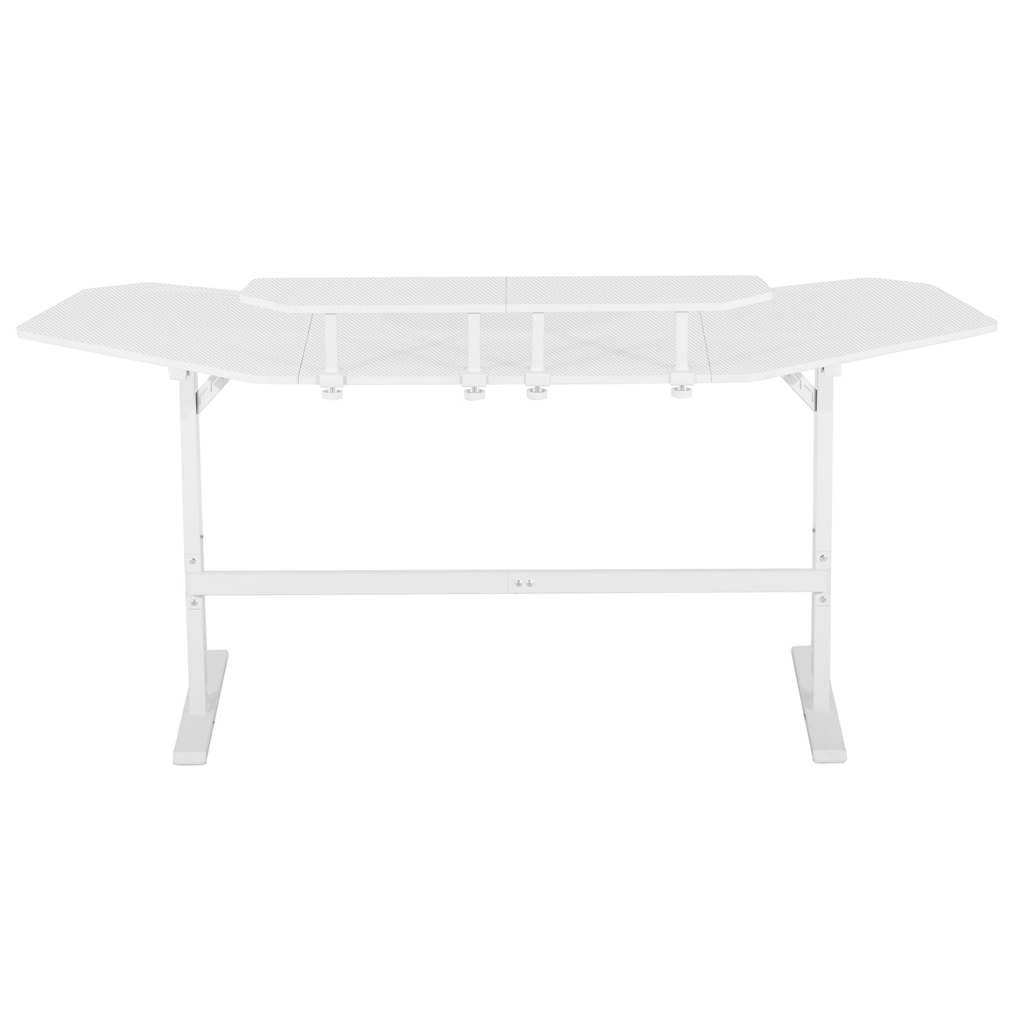 Techni Sport TS911D Gaming Desk with Shelves & Accessory Holder, White