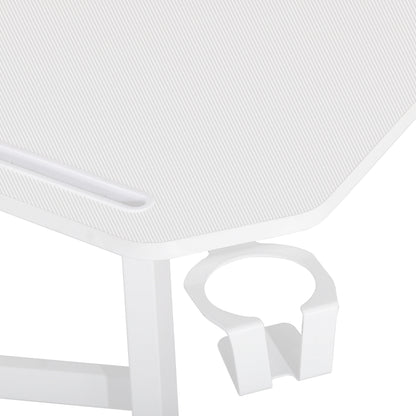 Techni Sport TS911D Gaming Desk with Shelves & Accessory Holder, White