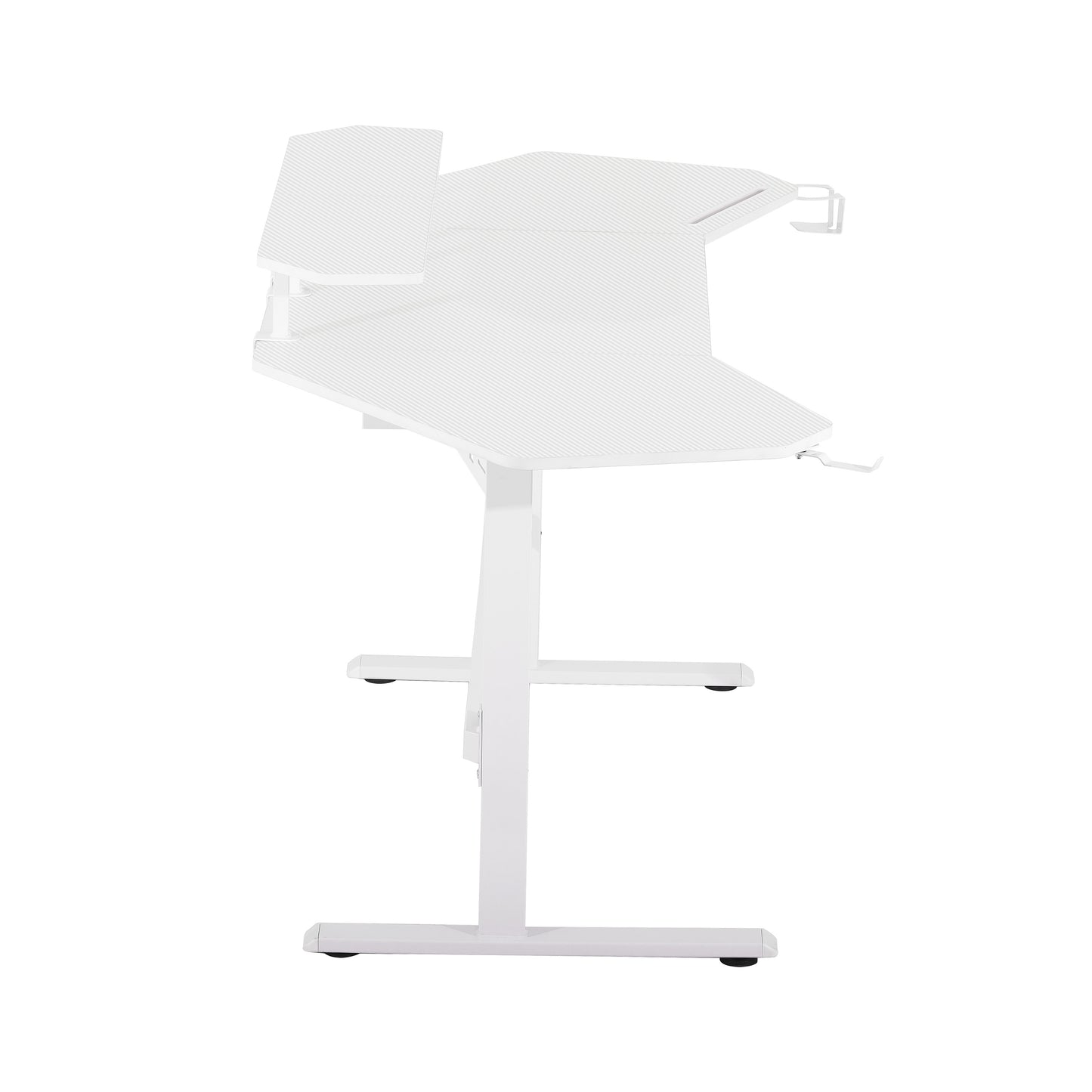 Techni Sport TS911D Gaming Desk with Shelves & Accessory Holder, White