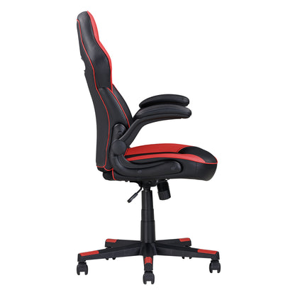 Adjustable Faux Leather Ergonomic Gaming Chair, Computer Desk/Office Chair, Black/Red