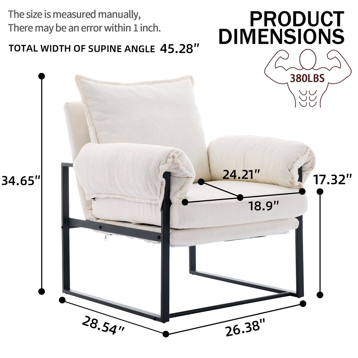 Adjustable recliner, adjustable in various angles (90°-180°), suitable for a variety of scenes, whether it is resting, games, or reading, it is an excellent choice.