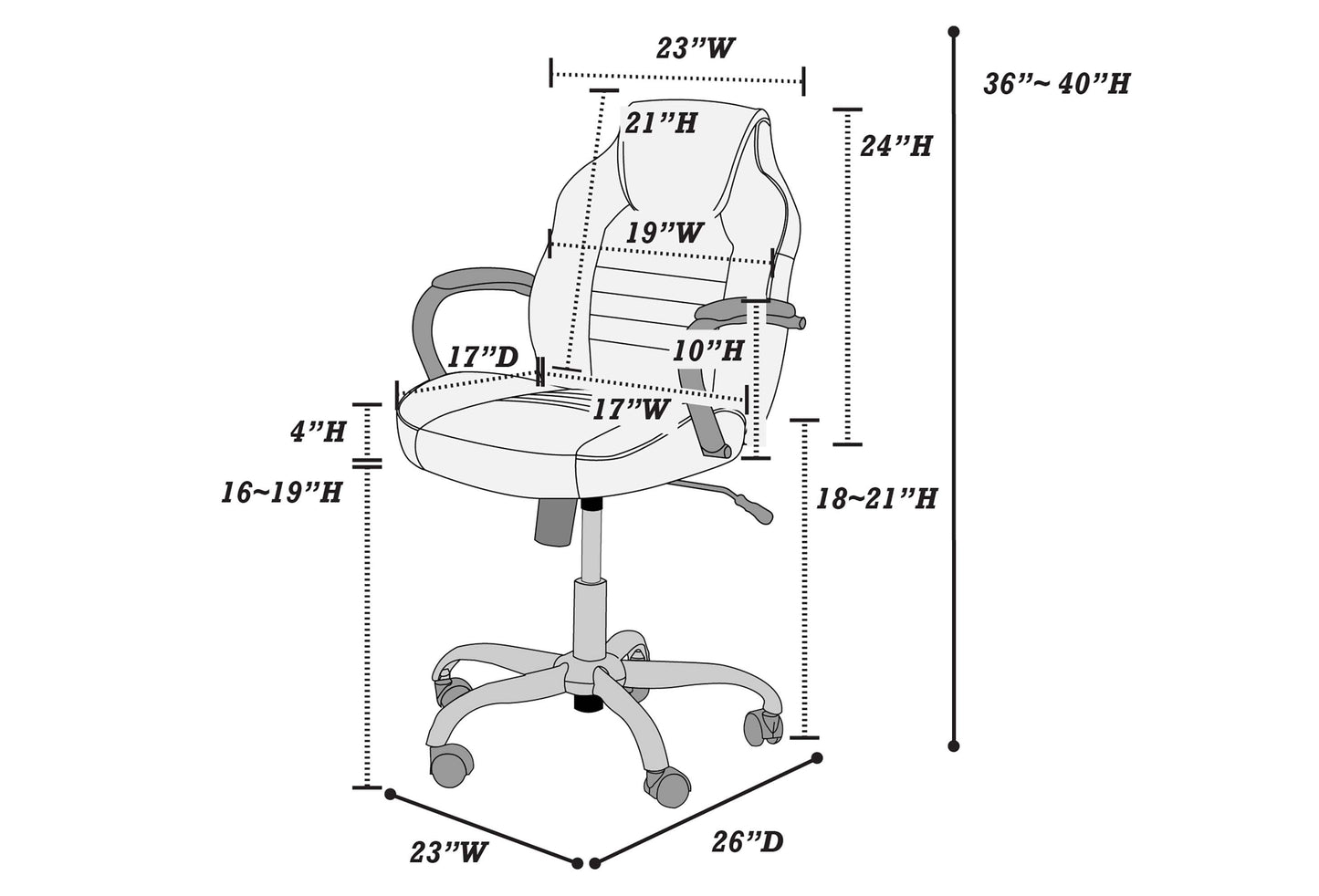 Gaming Office Chair Blue And Black Faux Leather 1pc Chairs Casters Plush Padded Chair w Arms Comfortable Modern Stylish