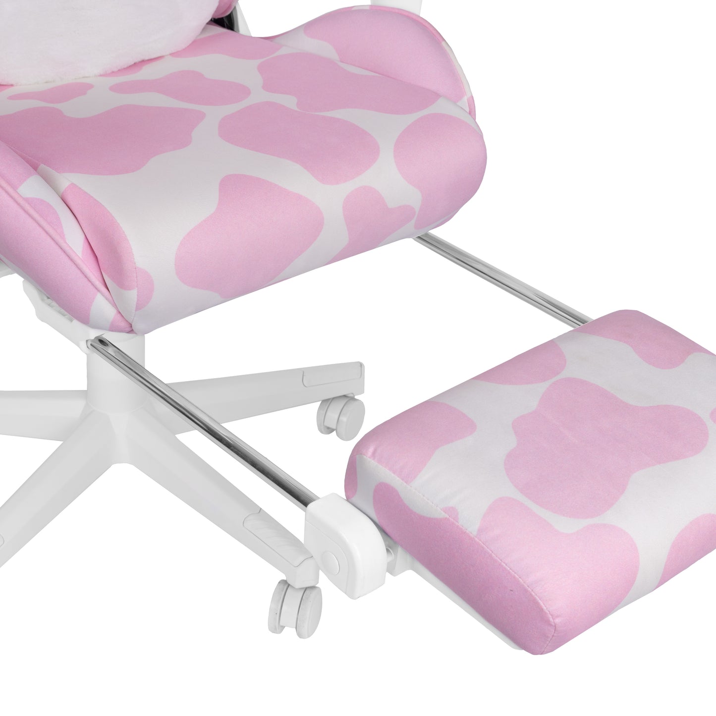 TS87 Pink COW Series Gaming Chair with Footrest