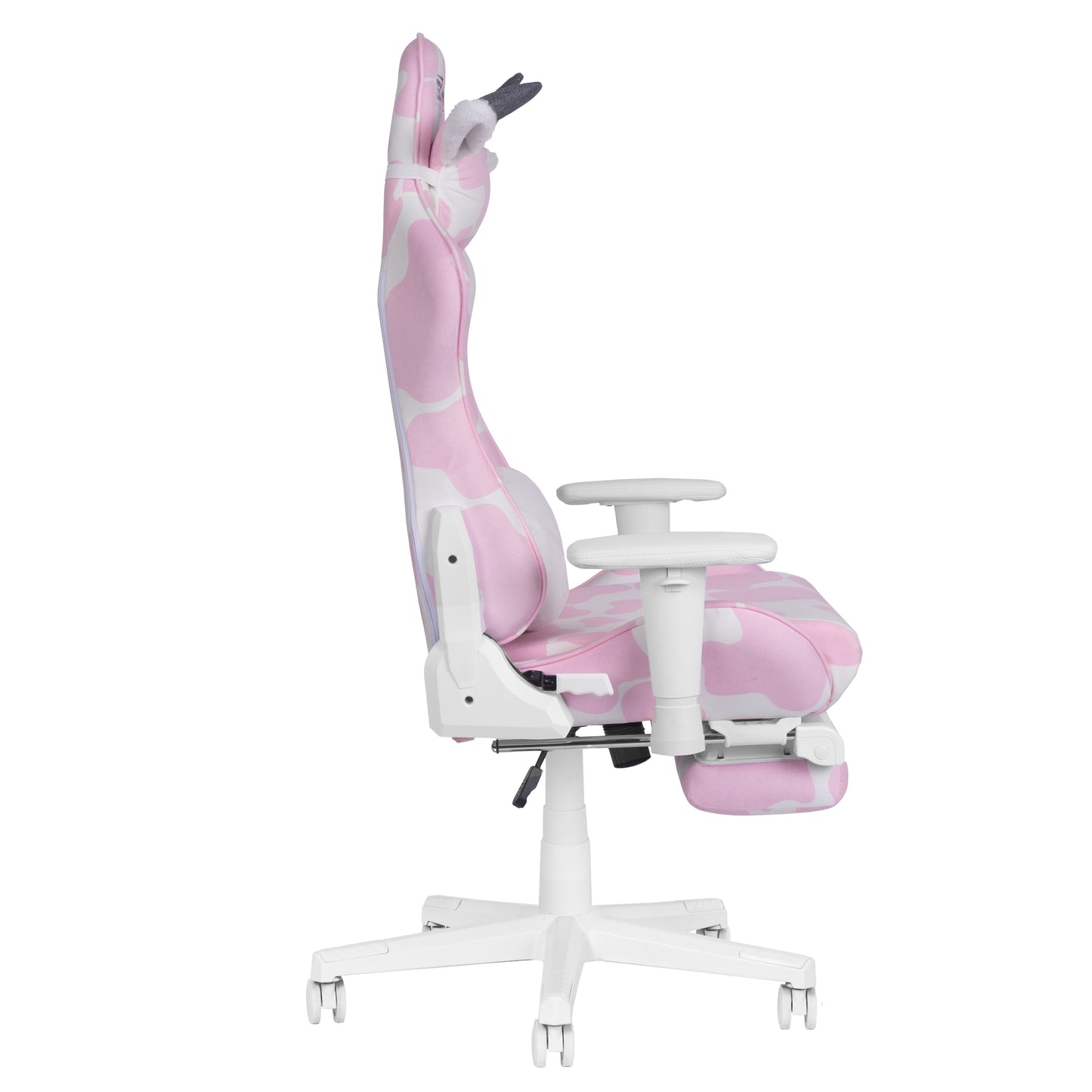 TS87 Pink COW Series Gaming Chair with Footrest