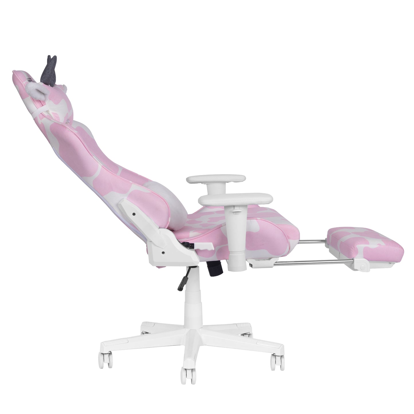 TS87 Pink COW Series Gaming Chair with Footrest
