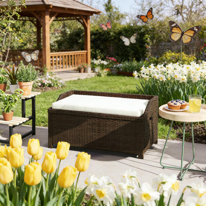 Storage Box,Outdoor Wicker Storage Bench