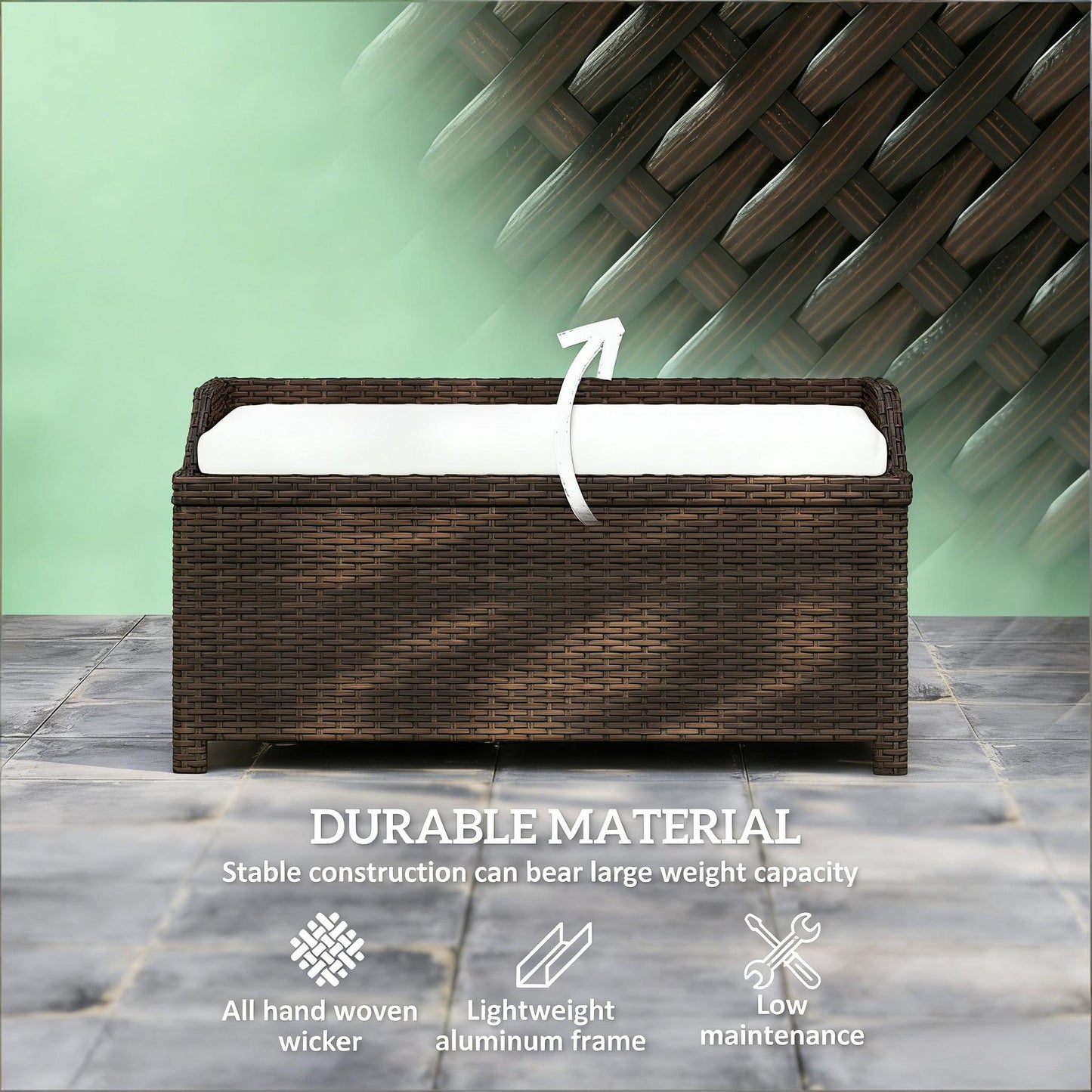 Storage Box,Outdoor Wicker Storage Bench