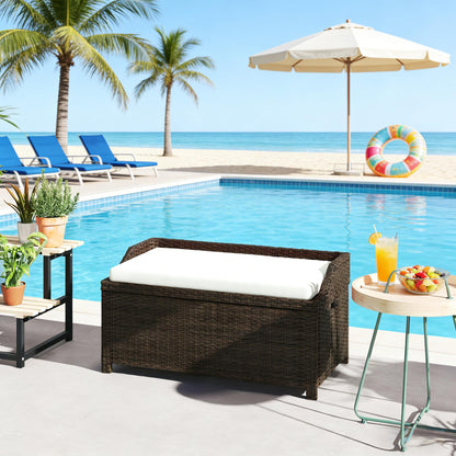 Storage Box,Outdoor Wicker Storage Bench