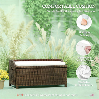 Storage Box,Outdoor Wicker Storage Bench