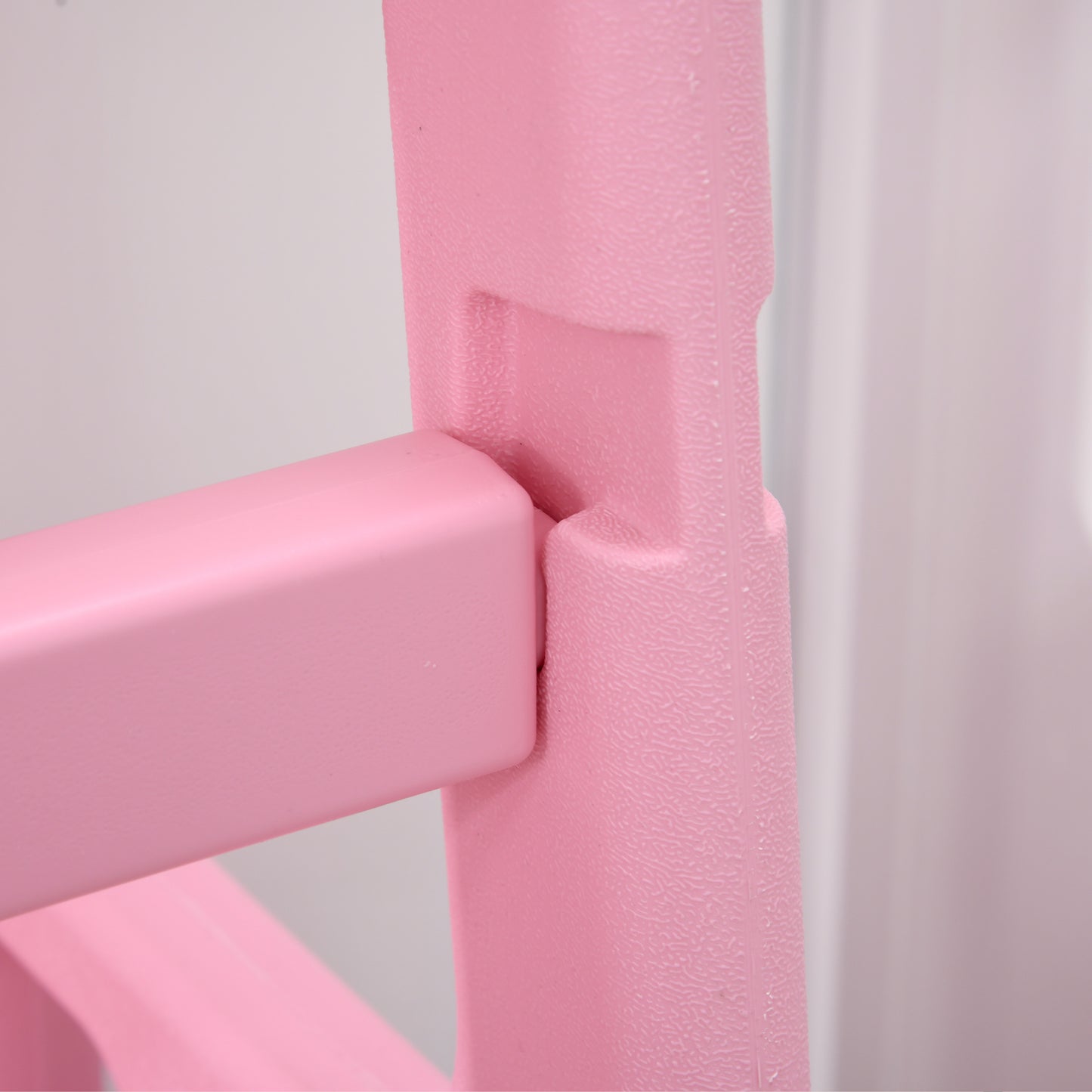 Qaba Toddler Tower with Adjustable Height, Toddler Kitchen Stool Helper with Anti-slip Mat, Step Stool for Kitchen, Bathroom, Pink