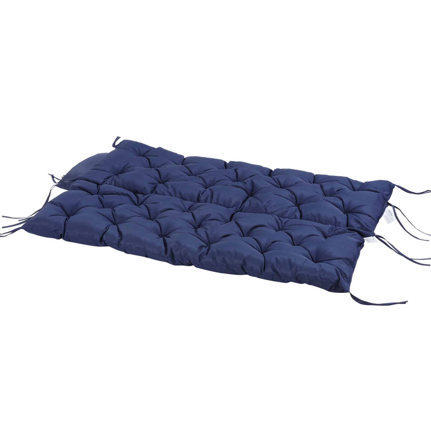 Outsunny Tufted Bench Cushions for Outdoor Furniture, 3-Seater Replacement for Swing Chair, Patio Sofa/Couch, Overstuffed, Includes Backrest, Dark Blue