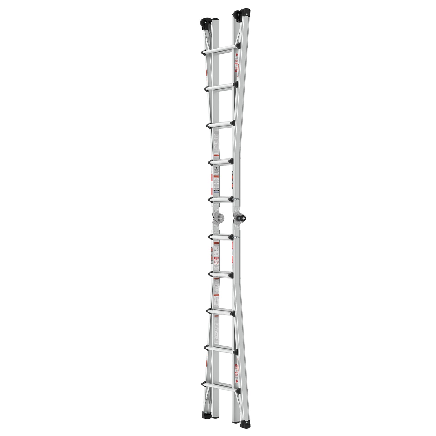 Aluminum Multi-Position Ladder with Wheels, 300 lbs Weight Rating, 22 FT