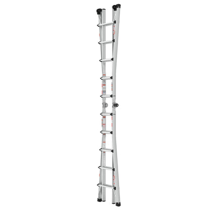 Aluminum Multi-Position Ladder with Wheels, 300 lbs Weight Rating, 22 FT