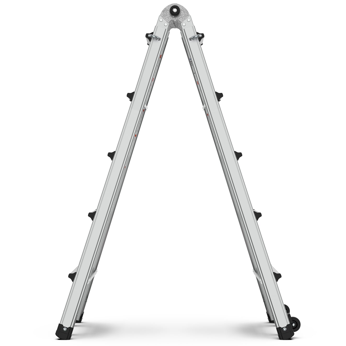 Aluminum Multi-Position Ladder with Wheels, 300 lbs Weight Rating, 22 FT