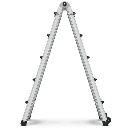 Aluminum Multi-Position Ladder with Wheels, 300 lbs Weight Rating, 22 FT