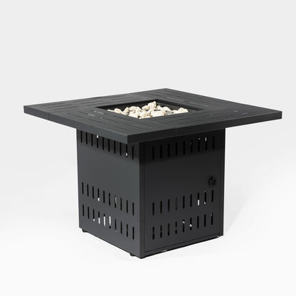 34inches Steel fire pit table Gas Fire Pit for Outdoor Outside Patio Deck and Garden Black