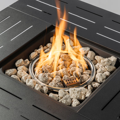 34inches Steel fire pit table Gas Fire Pit for Outdoor Outside Patio Deck and Garden Black