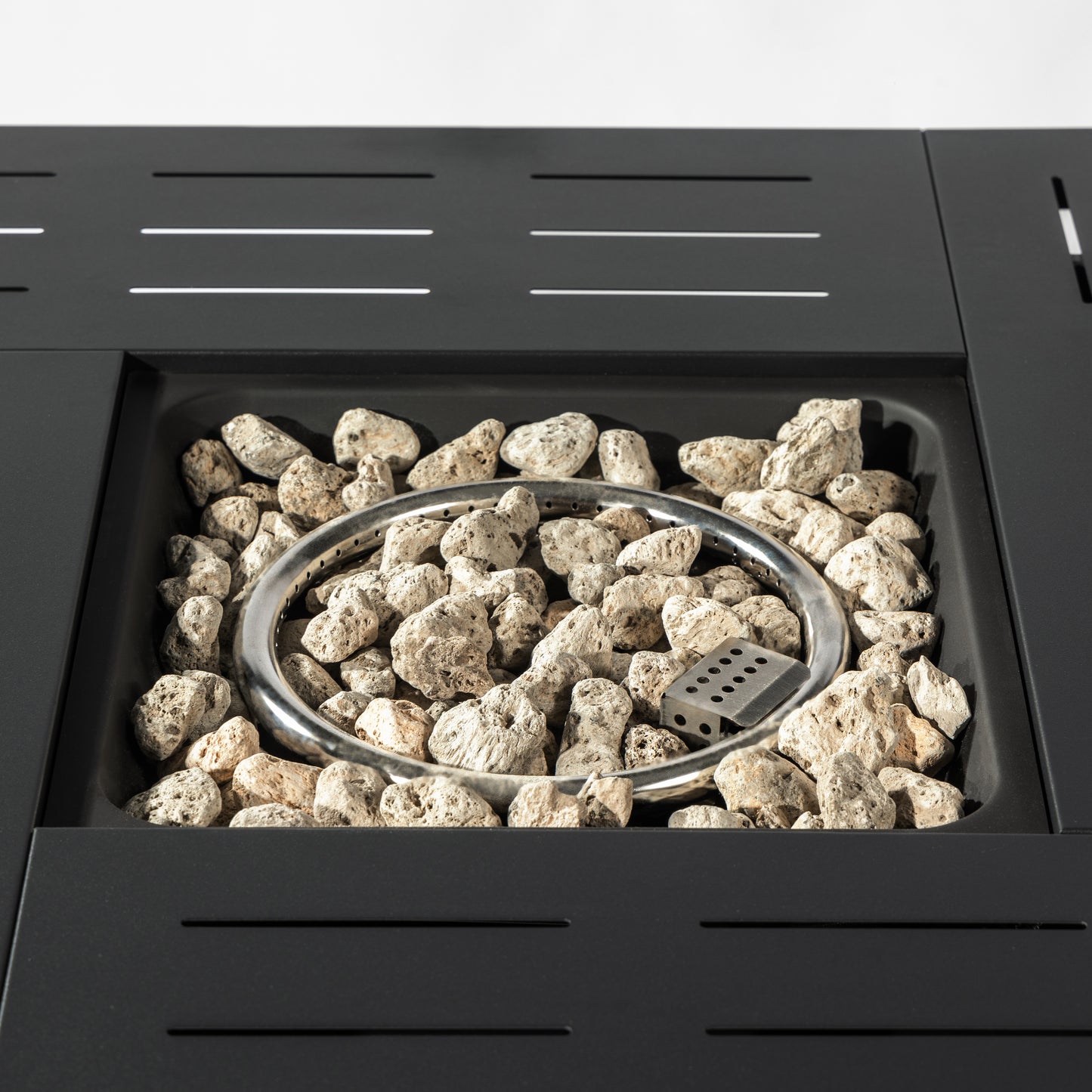34inches Steel fire pit table Gas Fire Pit for Outdoor Outside Patio Deck and Garden Black