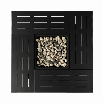 34inches Steel fire pit table Gas Fire Pit for Outdoor Outside Patio Deck and Garden Black