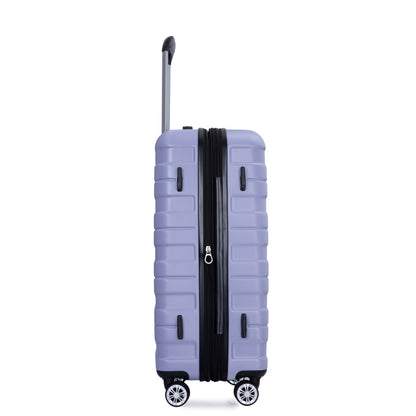 Luggage set of 5 pieces, expandable hard PC luggage set with TSA lock for rotating wheels, lightweight rolling luggage for men and women, Light Purple