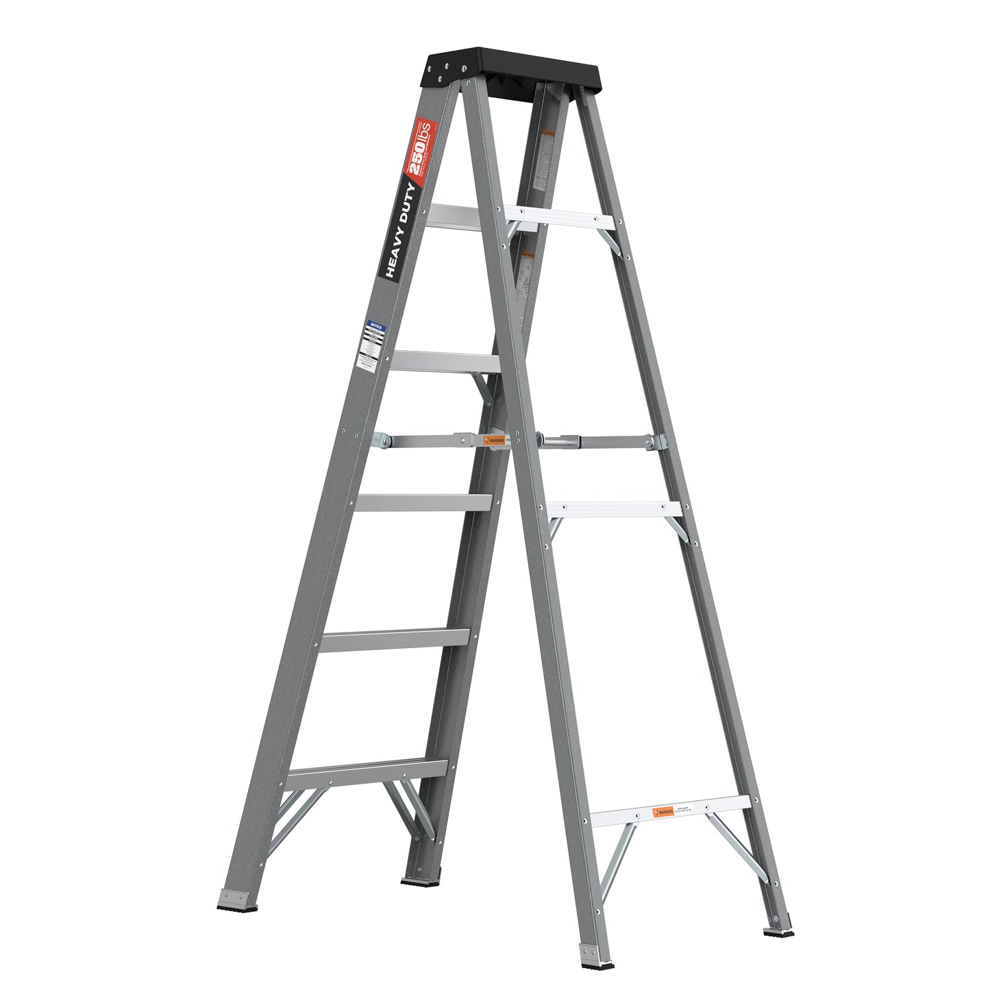 Fibreglass Step Ladder 6-Step 250lbs Gray