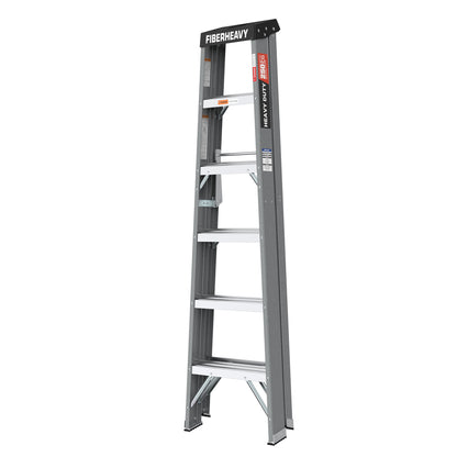 Fibreglass Step Ladder 6-Step 250lbs Gray