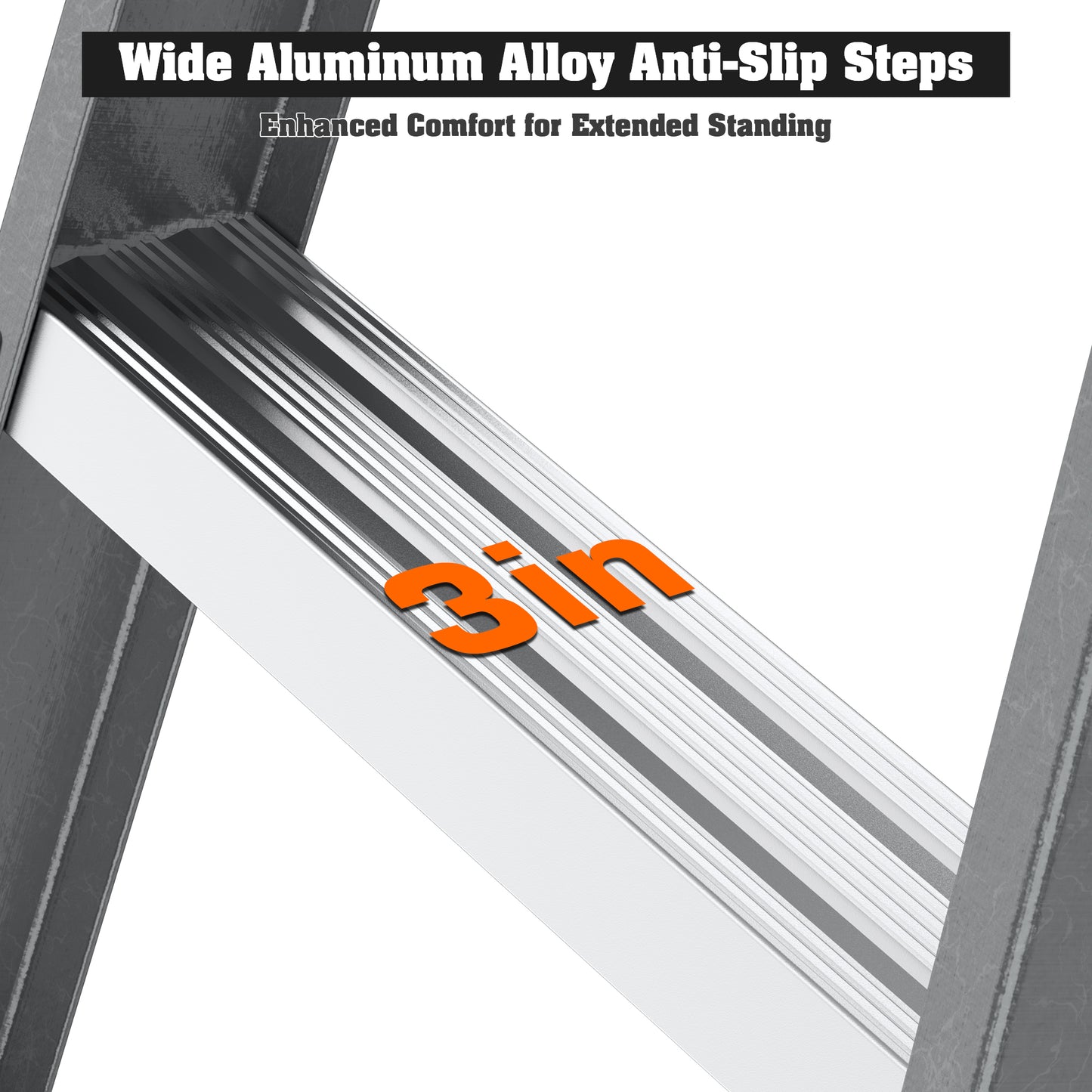 Fibreglass Step Ladder 6-Step 250lbs Gray