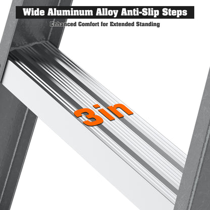 Fibreglass Step Ladder 6-Step 250lbs Gray