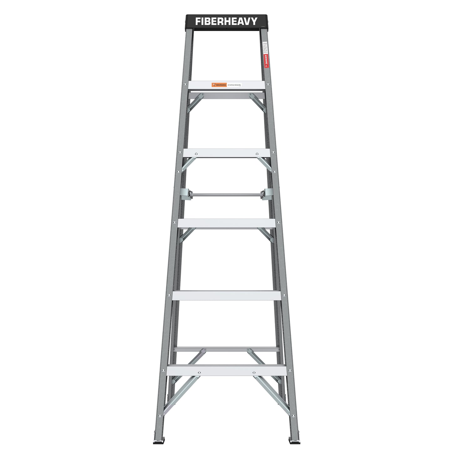 Fibreglass Step Ladder 6-Step 250lbs Gray