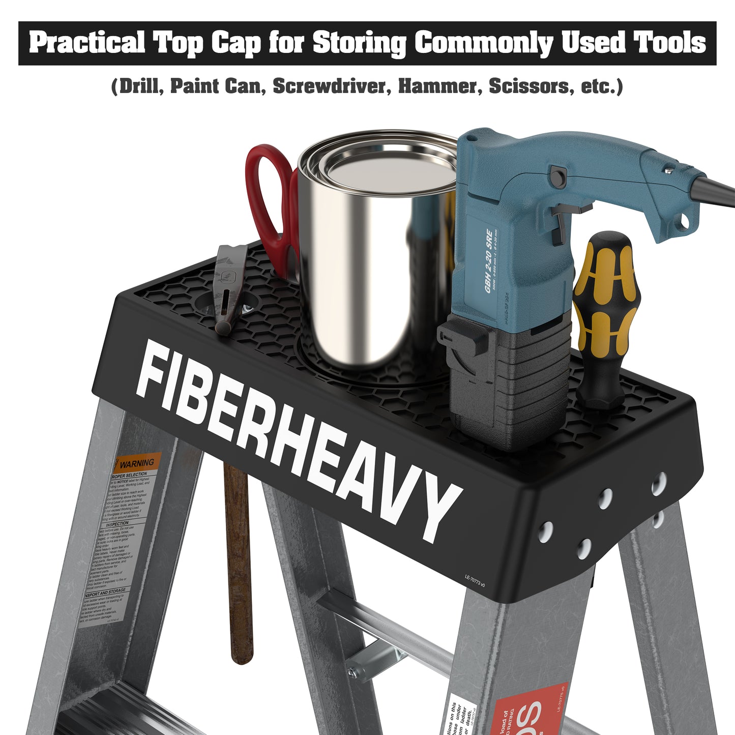 Fibreglass Step Ladder 6-Step 250lbs Gray