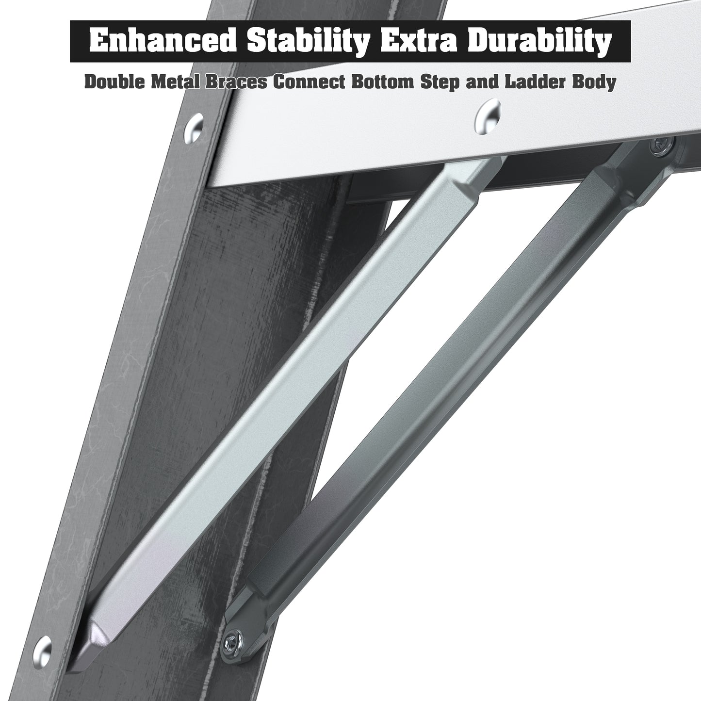 Fibreglass Step Ladder 6-Step 250lbs Gray