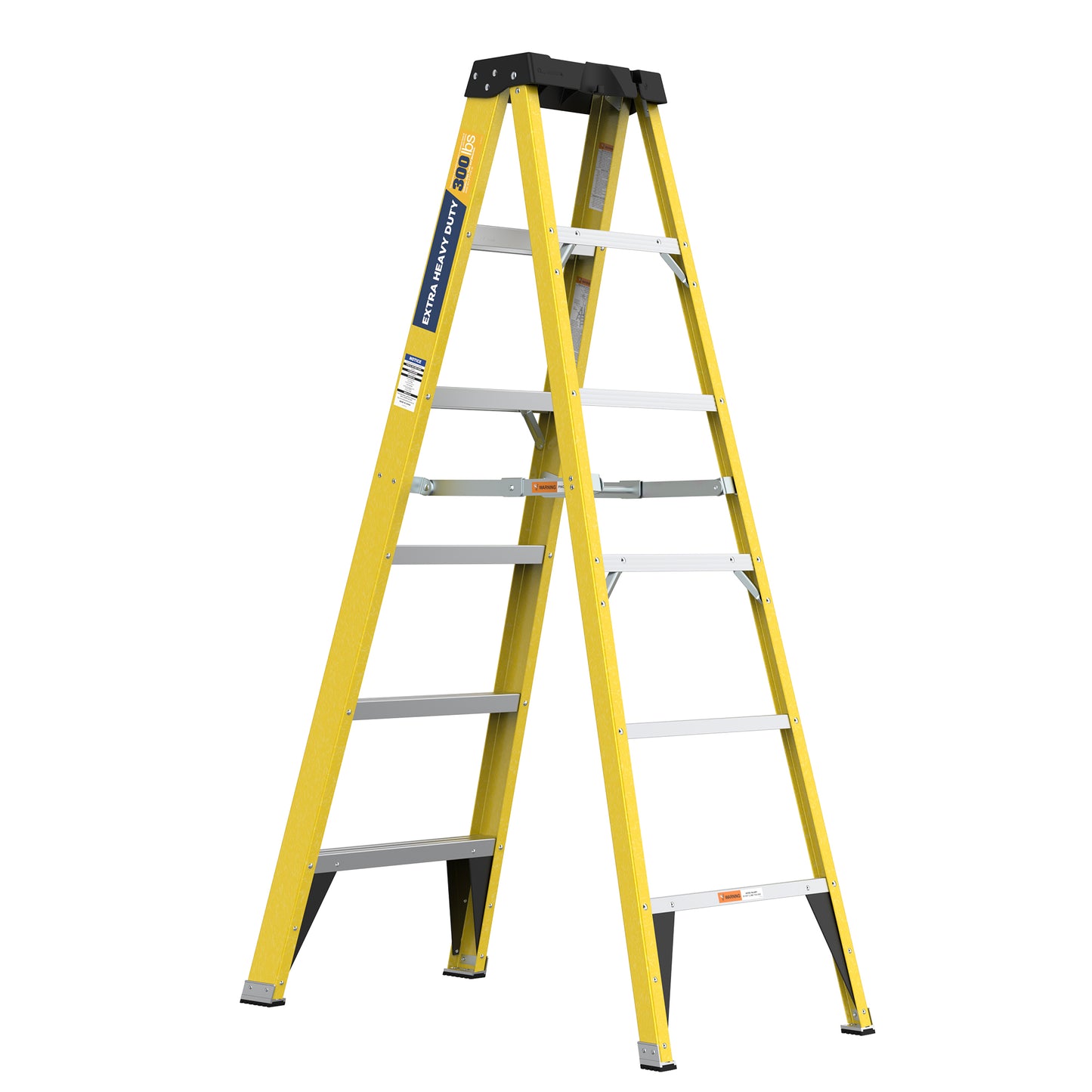 Fiberglass Step Ladder 6-Step 300LBS Yellow