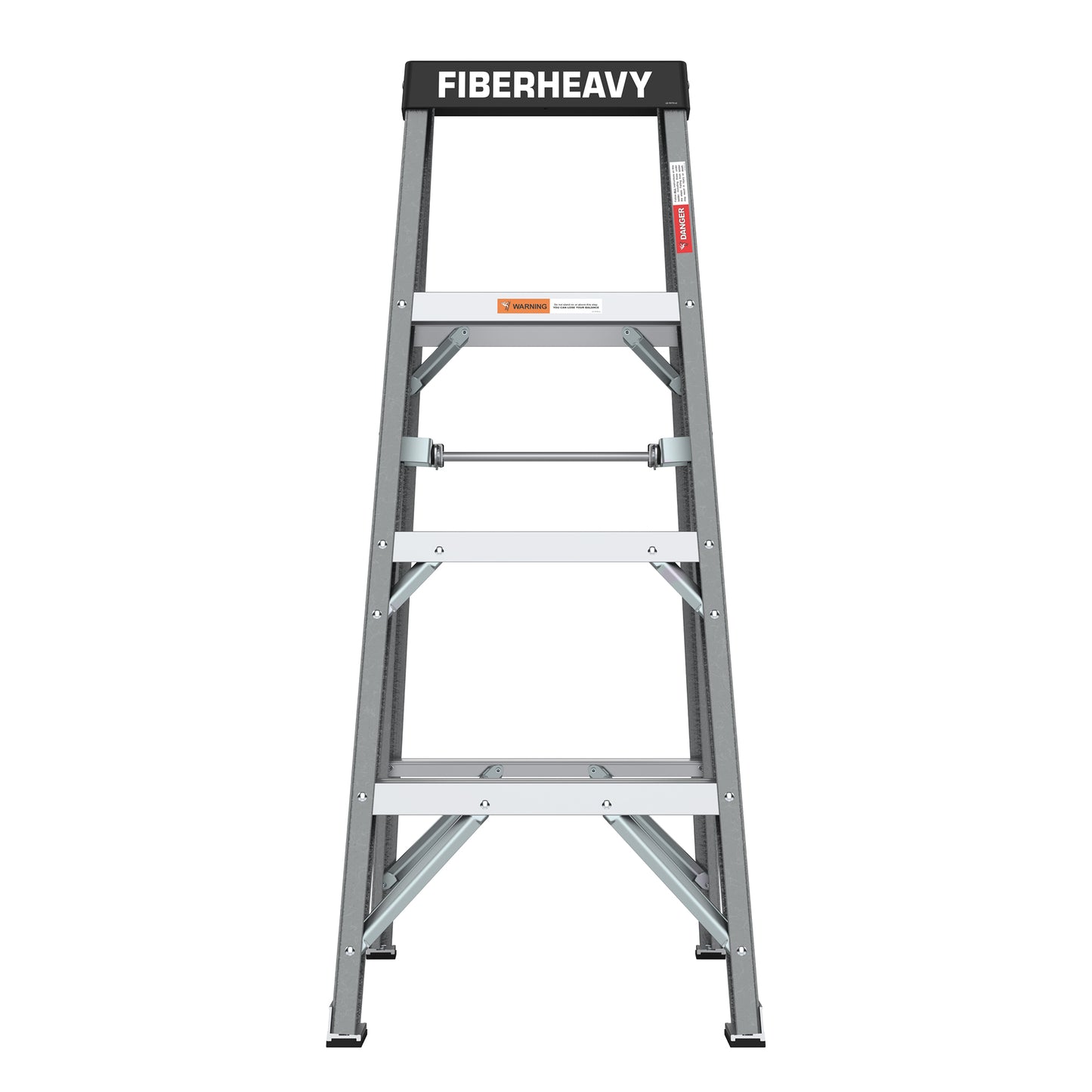 Fiberglass Step Ladder 4-Step 250lbs Gray