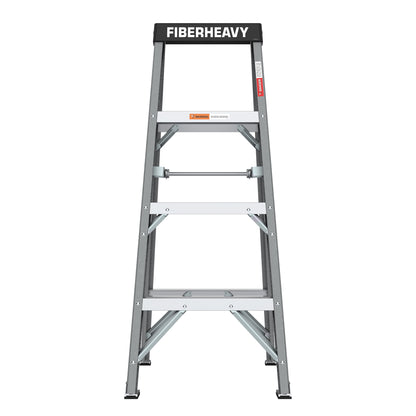 Fiberglass Step Ladder 4-Step 250lbs Gray