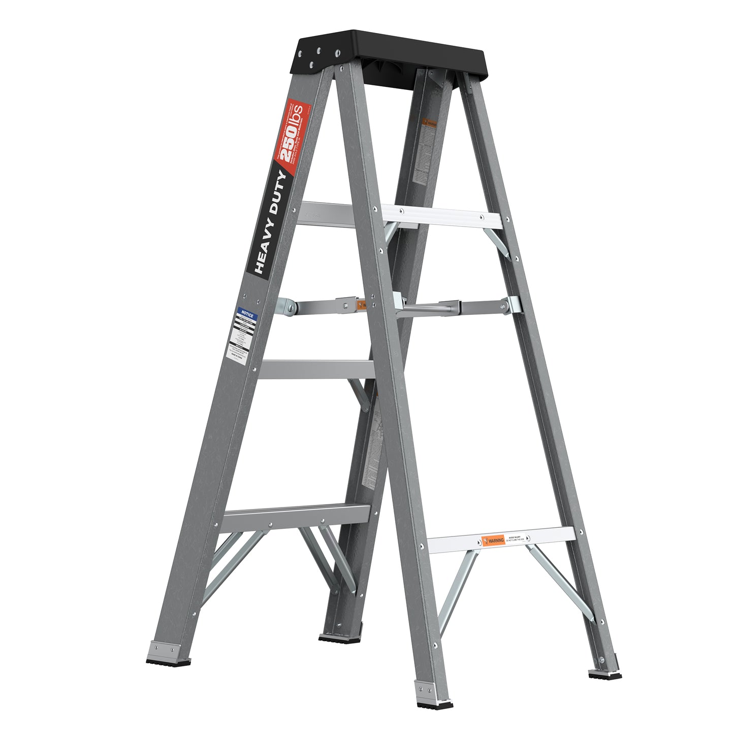Fiberglass Step Ladder 4-Step 250lbs Gray