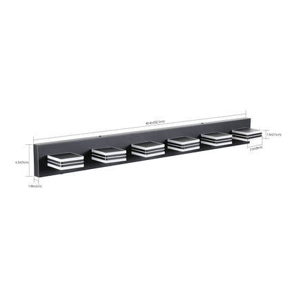 40" Modern 6-Light LED Vanity Light - Sleek Bathroom Wall Fixture, Iron & Acrylic, Dimmable & Energy-Efficient, Ideal for Mirror Lighting