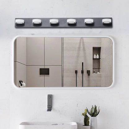 45" Modern 6-Light LED Vanity Light, Sleek Black Bathroom Wall Light Fixture for Mirror, Shower, and Bathroom Decor