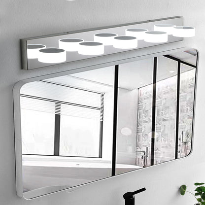 37" Modern 5-Light LED Vanity Light Fixture - Chrome Finish with Acrylic Light Shades - Energy-Efficient Bathroom Wall Sconce - Dimmable for Mirror, Shower, and Bathroom Decor