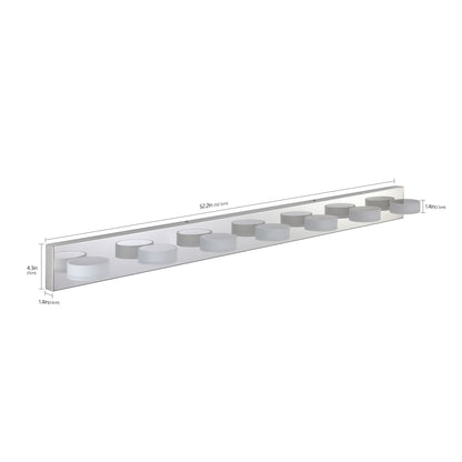 52" Modern 7-Light LED Vanity Light Fixture - Chrome Finish with Acrylic Light Shades - Energy-Efficient Bathroom Wall Sconce - Dimmable for Mirror, Shower, and Bathroom Decor