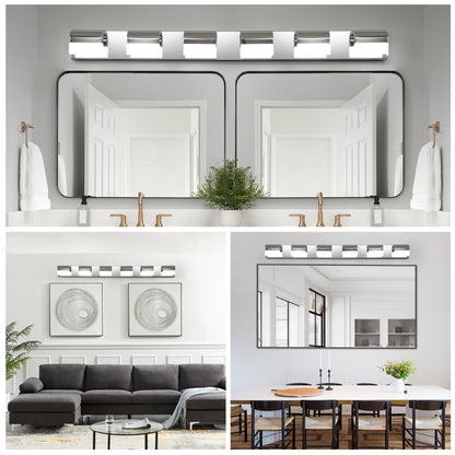Modern Bathroom Vanity Lighting 6-Light LED Vanity Lights Over Mirror Bath Wall Lighting