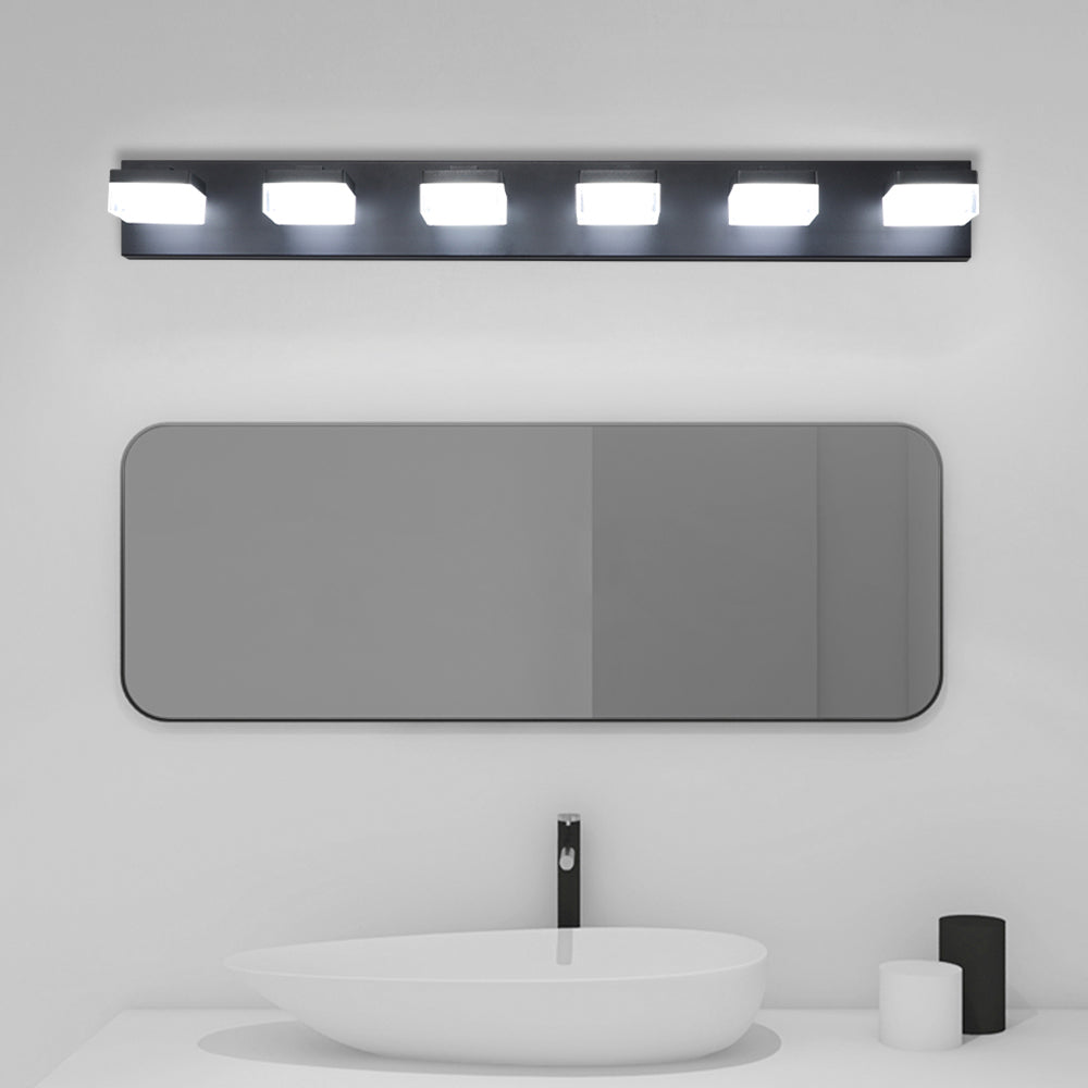 Modern 6-Light Black LED Vanity Mirror Light Fixture For Bathrooms And Makeup Tables