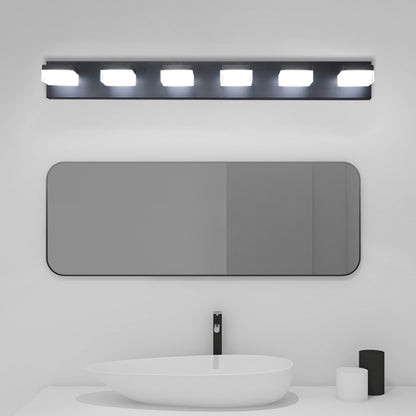 Modern 6-Light Black LED Vanity Mirror Light Fixture For Bathrooms And Makeup Tables