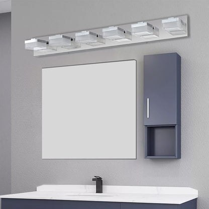 Modern 6-Light Chrome LED Vanity Mirror Light Fixture For Bathrooms And Makeup Tables