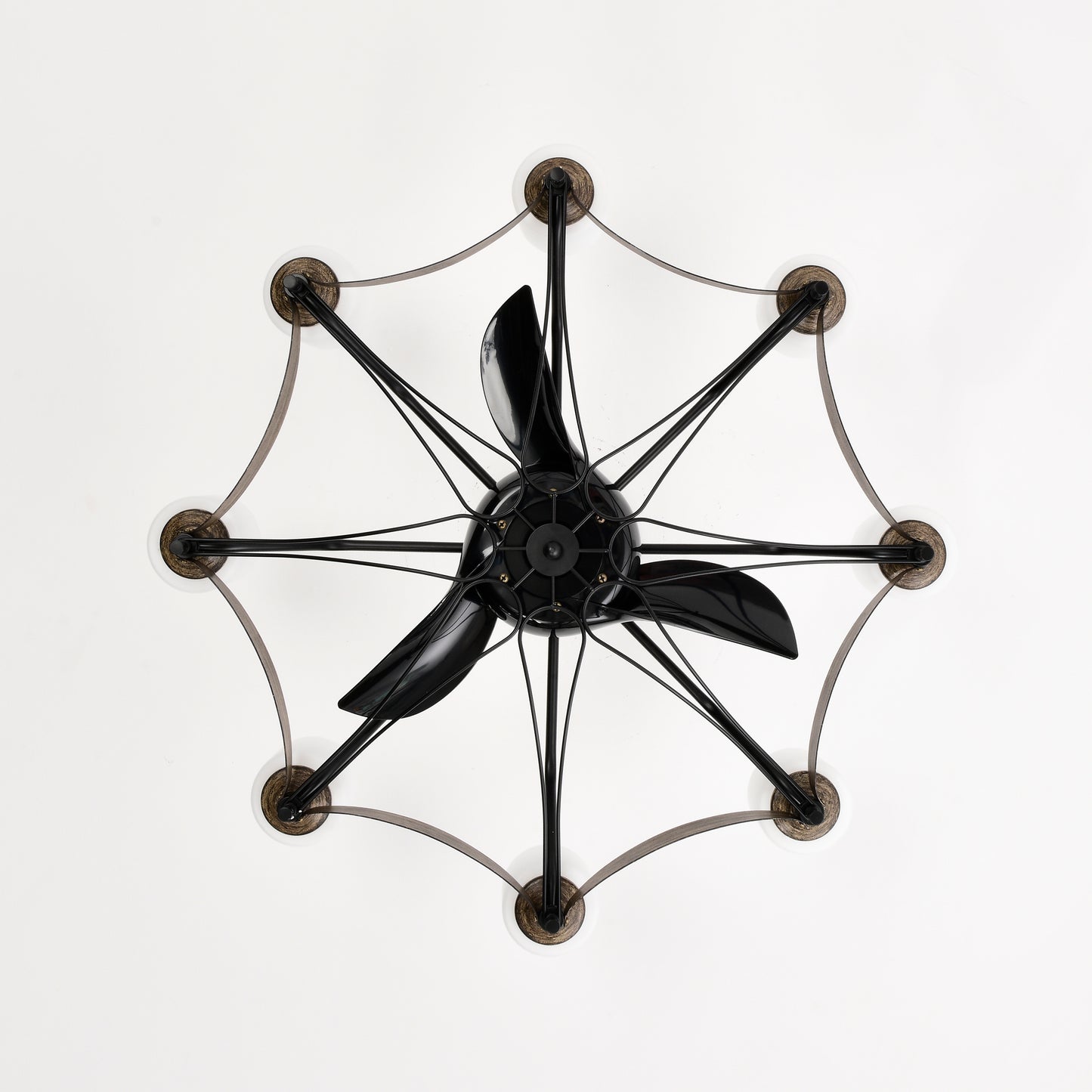 Dia 33 inch Chandelier Ceiling Fan With Remote Control,DC Motor ,6 Speed,3 ABS Blades for Bedroom Dining Room Living Room Kitchen Farmhouse Entry,Matte Black+ Red Wood Grain