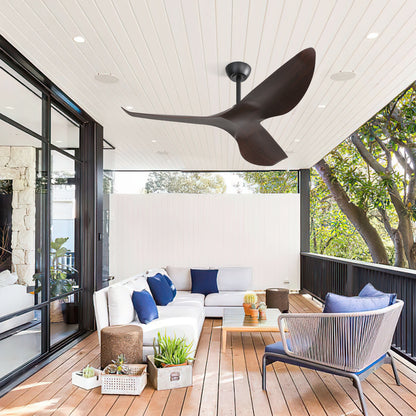Modern 52 Inch Indoor Ceiling Fan No Light With 6 Speed Remote Control 3 ABS Blade Reversible DC Motor For Hom