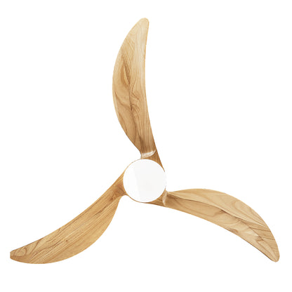 52" Ceiling Fan with Dimmable LED Light Remote Control,Quiet DC Motor 6 Speed Levels,Adjust Height( 3 PCS Rod) Reversible Ceiling Fan, for Patio Living Room, Bedroom, Office,Indoor.(White +Natural)