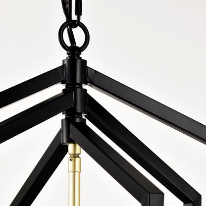 12-Light Lantern Tired Farmhouse Ceiling Hanging Light Black Chandelier Metal Modern Pendant Light Fixtures for Kitchen Island Dining Room Living Room Foyer Entryway(E12 Bulbs Not Included)