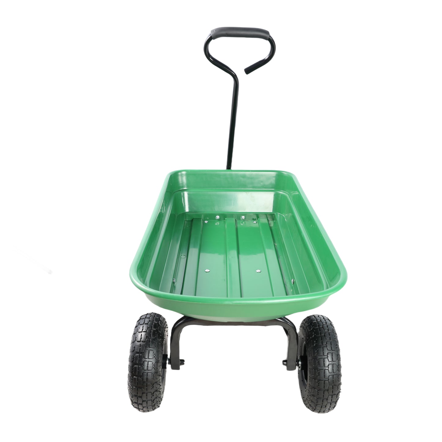 Folding car Poly Garden dump truck with steel frame, 10 inches. Pneumatic tire, 300 lb capacity body 55L Green