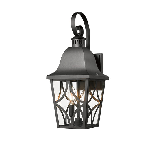 Outdoor Wall Light Fixtures, Waterproof Exterior Wall Sconce Porch Lights, Matte Black Outdoor Wall Lantern with Clear Glass, Outside Wall Mount Lighting for House, Garage, Front Door (1 pack)